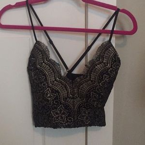 Black and Gold crop top